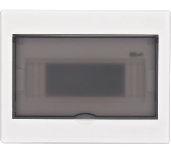 Изображение товара Корпус пластиковый Dekraft встраиваемый прозрачная дверца 1 ряд 9 мод. IP41 ЩРВ-П 31052DEK