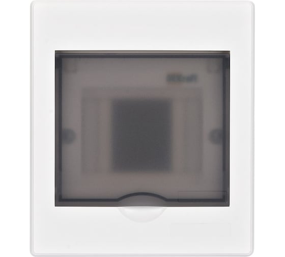 Изображение товара Корпус пластиковый Dekraft встраиваемый прозрачная дверца 1 ряд 4 мод. IP41 ЩРВ-П 31050DEK