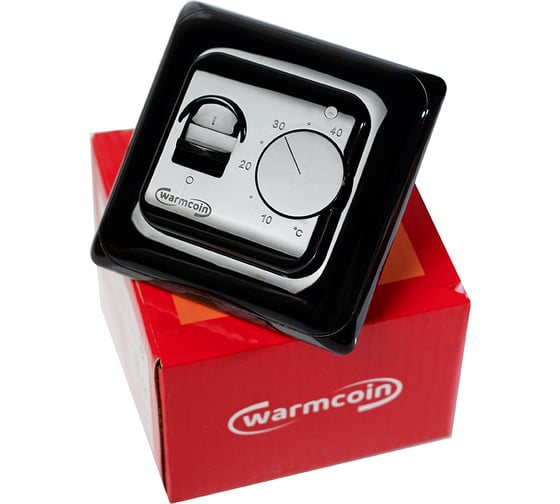 Изображение товара Терморегулятор механический Warmcoin W70 черный глянцевый Термостат_RTC_70.26_черный