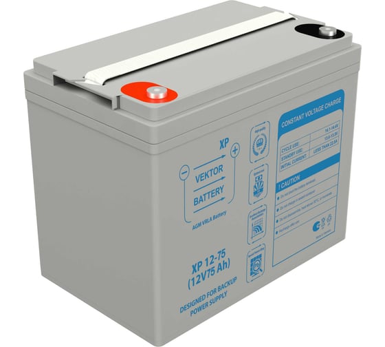 Изображение товара Аккумуляторная батарея Vektor Energy VEKTOR BATTERY XP 12-75 41609