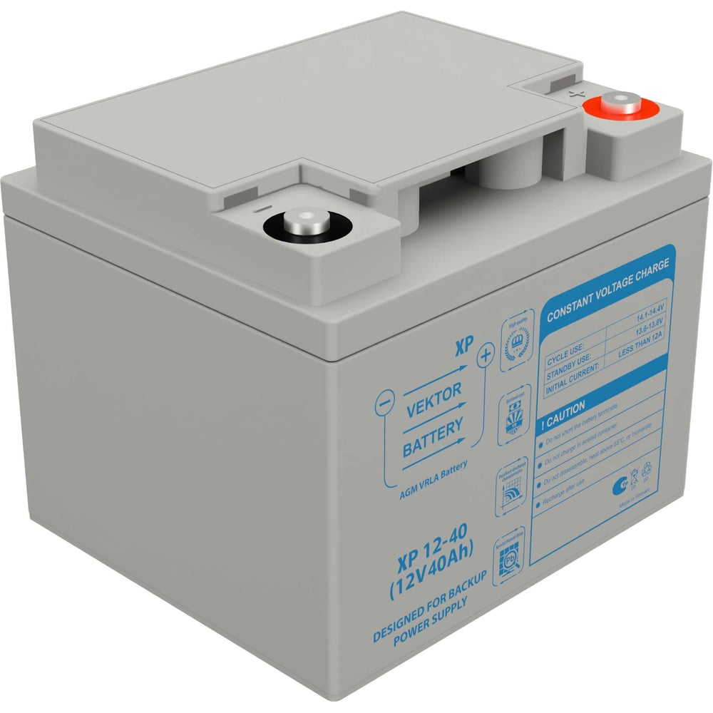 Изображение товара Аккумуляторная батарея Vektor Energy VEKTOR BATTERY XP 12-40 40Ач AGM надежная