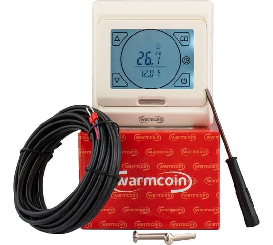 Изображение товара Терморегулятор программируемый Warmcoin W91 бежевый Термостат_W91_беж