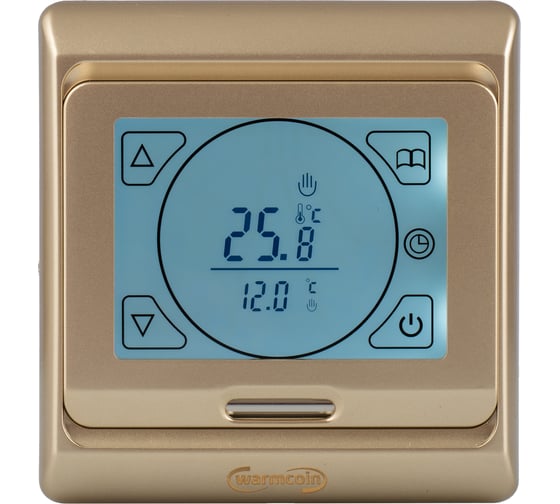 Изображение товара Терморегулятор программируемый Warmcoin W91 золото Термостат_W91_gold
