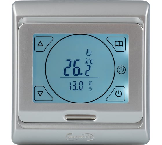 Изображение товара Терморегулятор программируемый Warmcoin W91 серебро Термостат_W91_silver