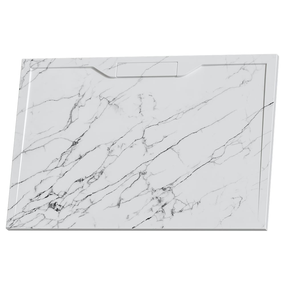 Изображение товара Душевой поддон RGW 80х120х3,5 белый мрамор прямоугольный каменный серия STE