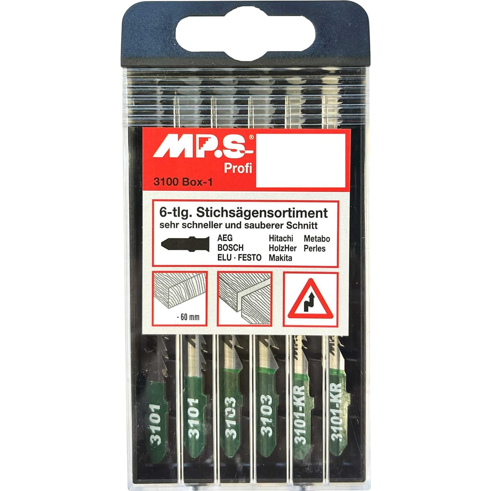 Изображение товара Набор полотен для лобзика MPS 6 шт для тонких и криволинейных пропилов