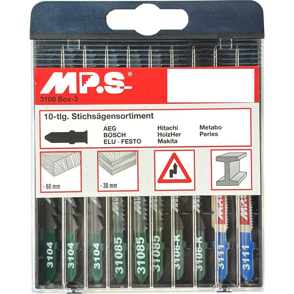 Изображение товара Набор полотен для лобзика MPS 10 шт для дерева и металла 3100-BOX-3