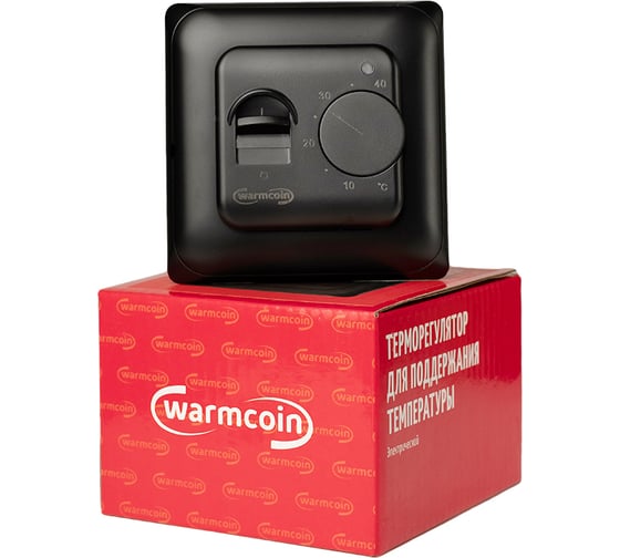 Изображение товара Терморегулятор механический Warmcoin W70 черный матовый Термостат_RTC_70.26_черный матовый