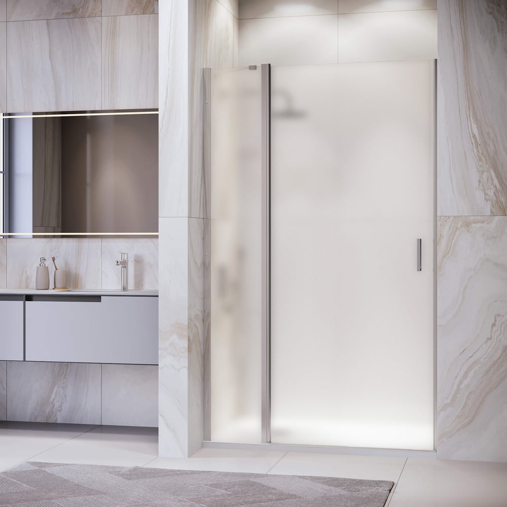 Изображение товара Душевая дверь RGW 110*195 LE-004 Хром матовая стеклянная 6 мм