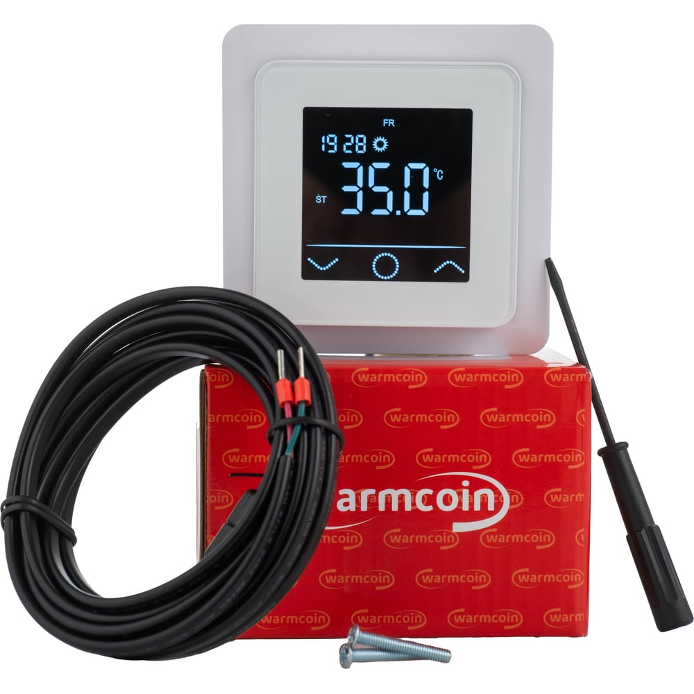 Изображение товара Терморегулятор программируемый с WiFi Warmcoin W600i белый W600_WIFI_белый