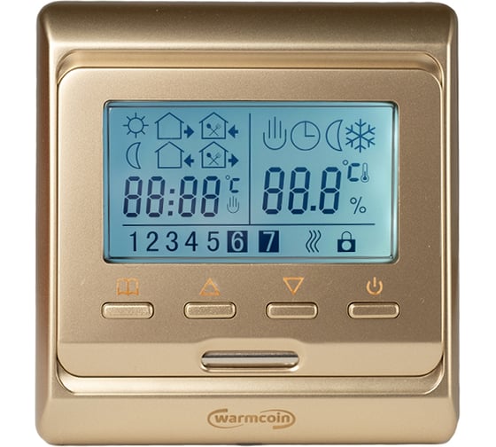 Изображение товара Терморегулятор программируемый Warmcoin W51 золото W51_gold