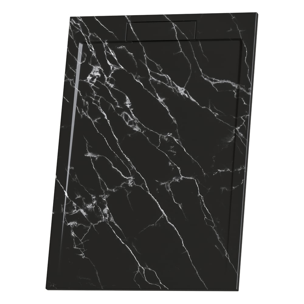 Изображение товара Душевой поддон RGW 80х140х3,5 прямоугольный черный мрамор каменный низкий