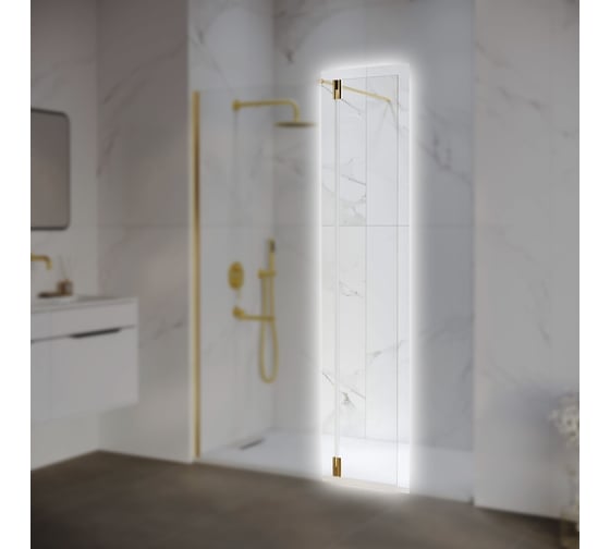 Изображение товара Боковая панель RGW 30*195 Z-070-Gb Золото браш/Прозрачное/6 мм (Easy) 352207003-16