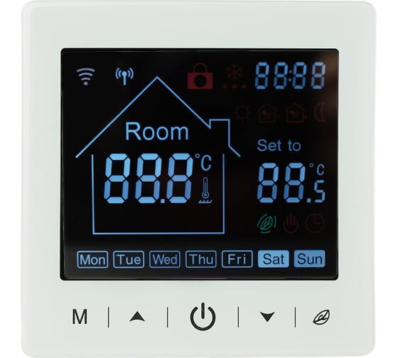 Изображение товара Терморегулятор программируемый Warmcoin W100 белый Терморегулятор Warmcoin_W100_белый
