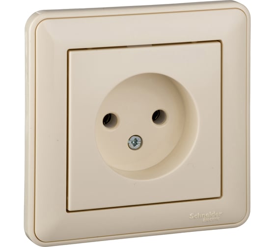 Изображение товара 1-местная розетка Systeme Electric скрытой проводки W59 16А IP20 без заземления слоновая кость RS16-153-28