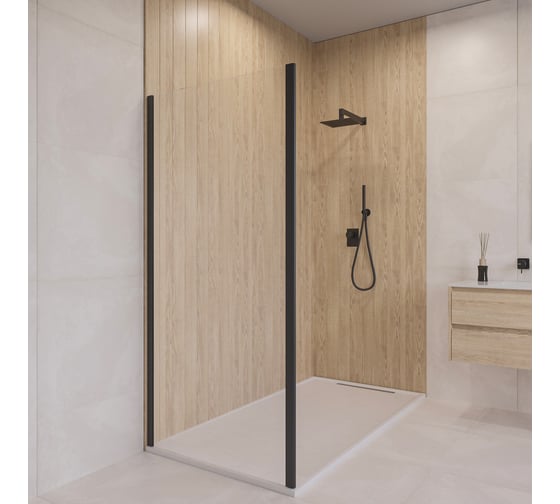 Изображение товара Боковая панель RGW 80*190 Z-050-5-B Чёрный/Прозрачное/6 мм 352205508-14