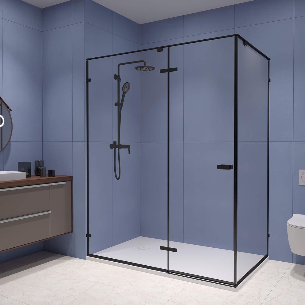 Изображение товара Душевой уголок RGW 100*90*200 SV-040-B, черный, прозрачное стекло