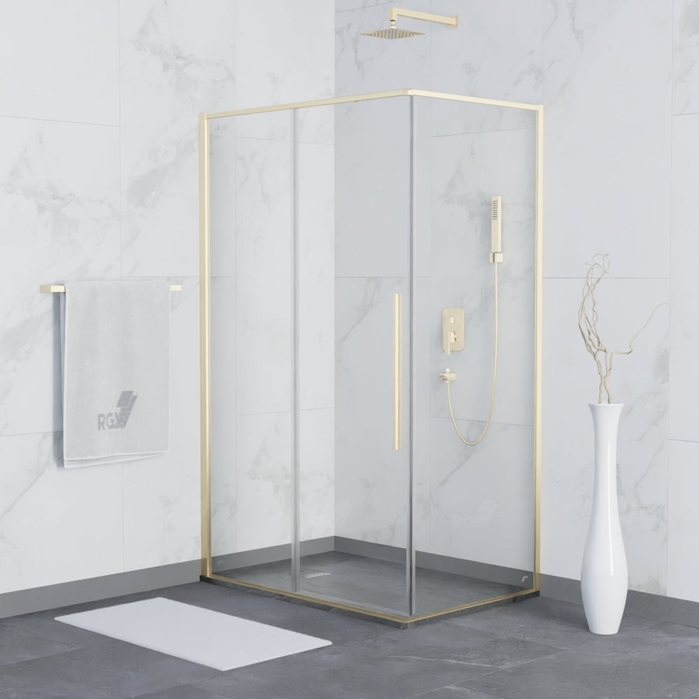 Изображение товара Душевой уголок RGW 90*120*195 SV-42-G прямоугольный золото прозрачное стекло