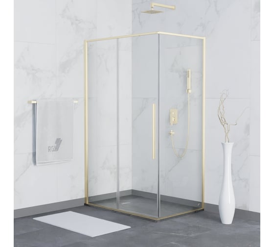 Изображение товара Душевой уголок RGW 80*120*195 SV-42-G, прямоугольник, золото, прозрачное стекло 6 мм 32324282-16