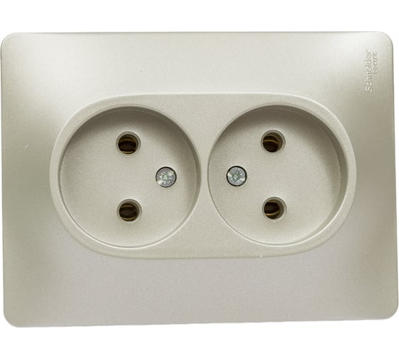 Изображение товара 2-местная розетка Systeme Electric скрытой проводки Glossa 16А IP20 250В без заземления в сборе платина GSL001220