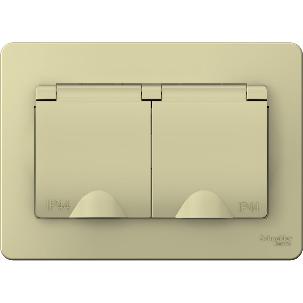 Изображение товара 2-местная силовая розетка Systeme Electric Blanca 16А IP44 с заземлением бежевая