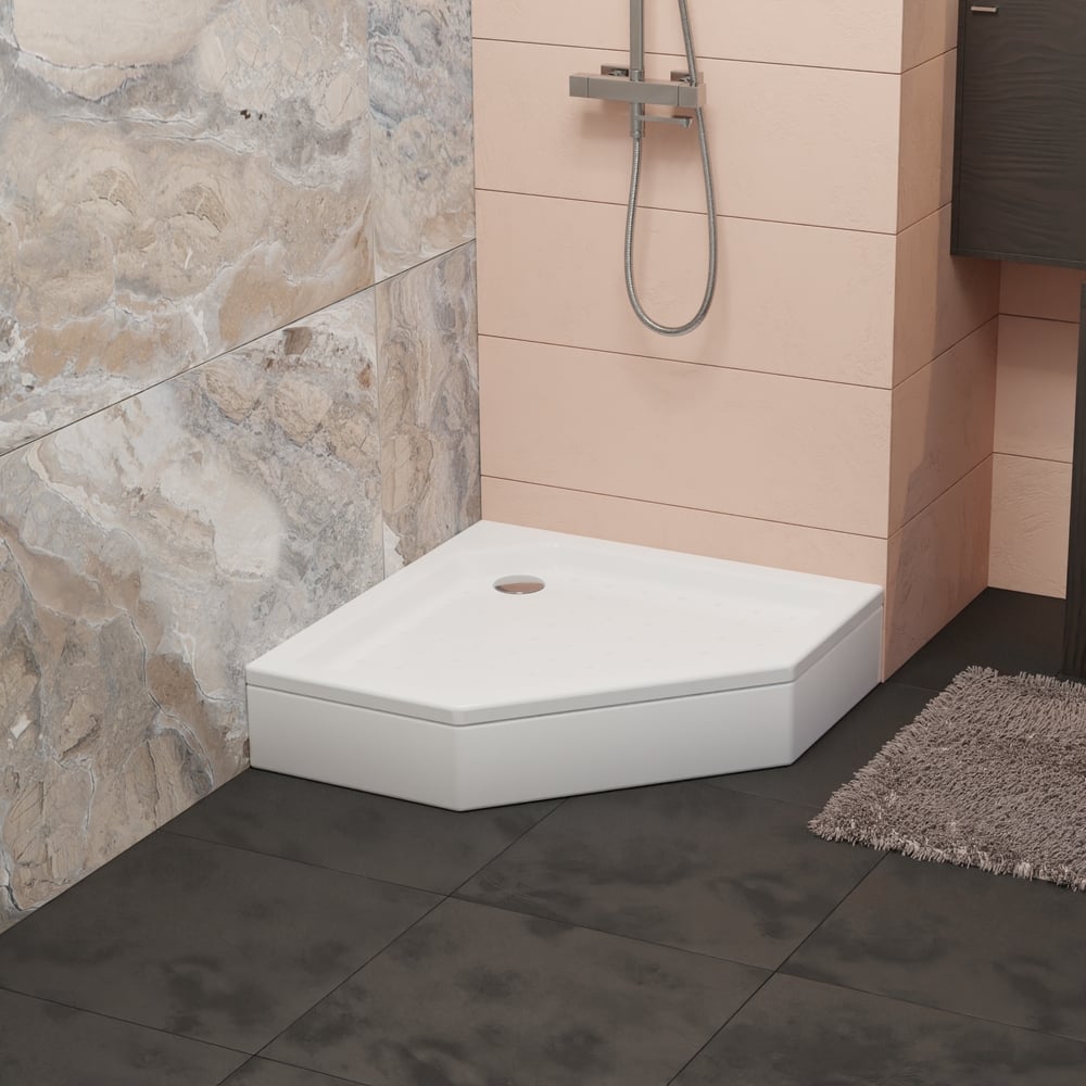 Изображение товара Душевой поддон RGW 80х80х3,5 h22 STYLE трапеция акрил белый глянец