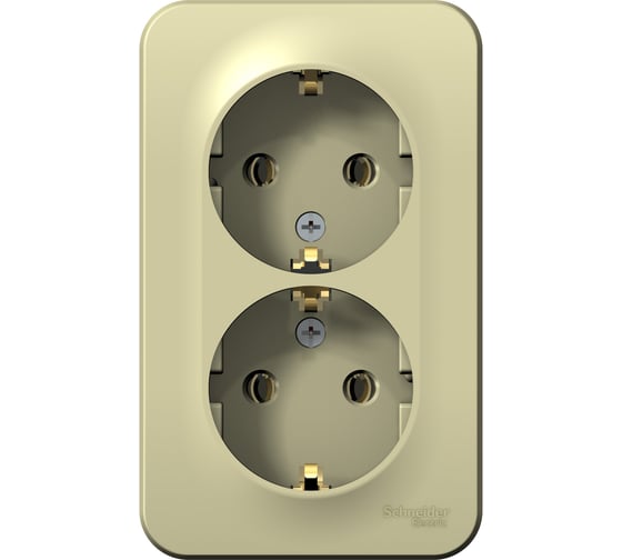 Изображение товара 2-местная розетка Systeme Electric открытой проводки Blanca 16А 250В с заземлением бежевая BLNRA010217