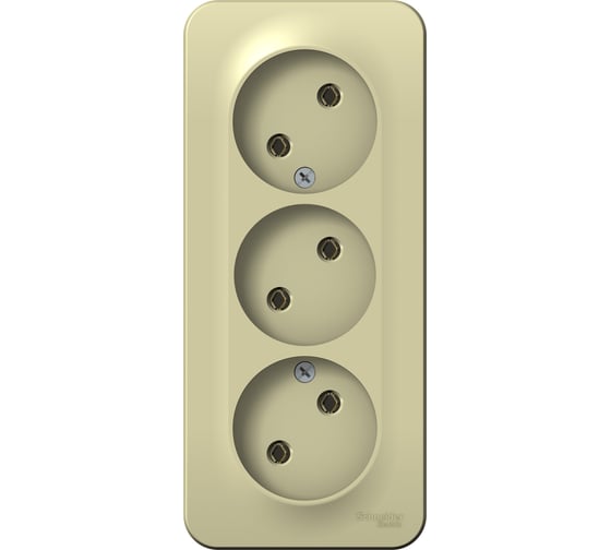 Изображение товара 3-местная розетка Systeme Electric открытой проводки Blanca 16А IP20 250В без заземления бежевый BLNRA000317