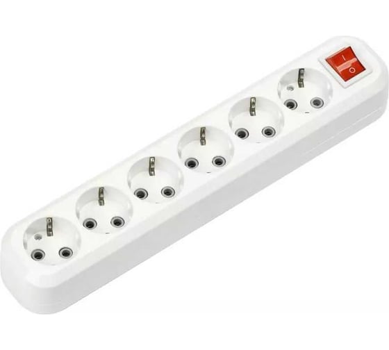 Изображение товара Удлинитель Smartbuy 6 гнезд 2 м, 16А/3,5кВт с выкл. и заземлением ПВС 3x1,0 SBE-16-6-02-ZS