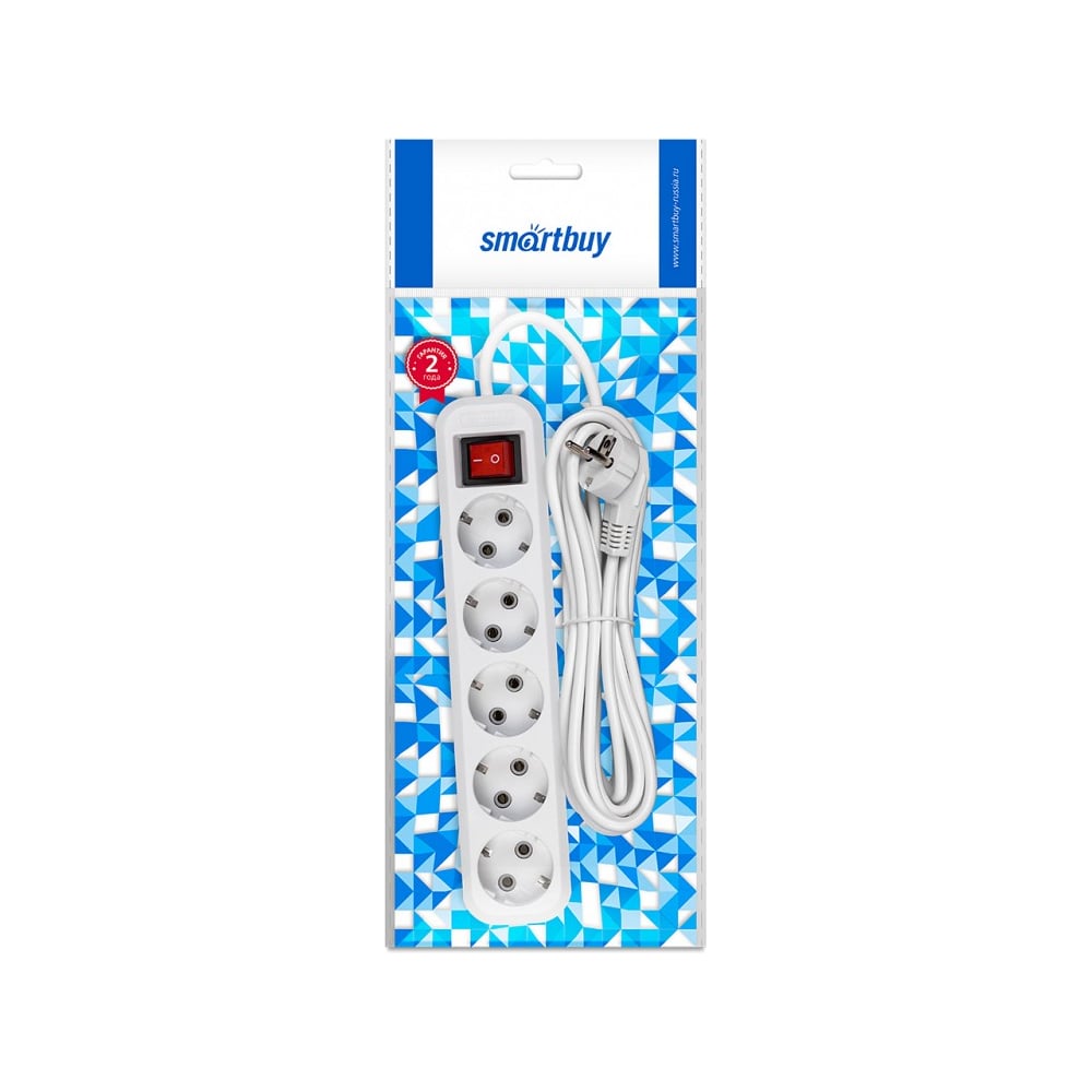 Изображение товара Удлинитель Smartbuy 5 гнезд 7 м 16А 3,5кВт с выкл. и заземл. ПВС 3x1,0
