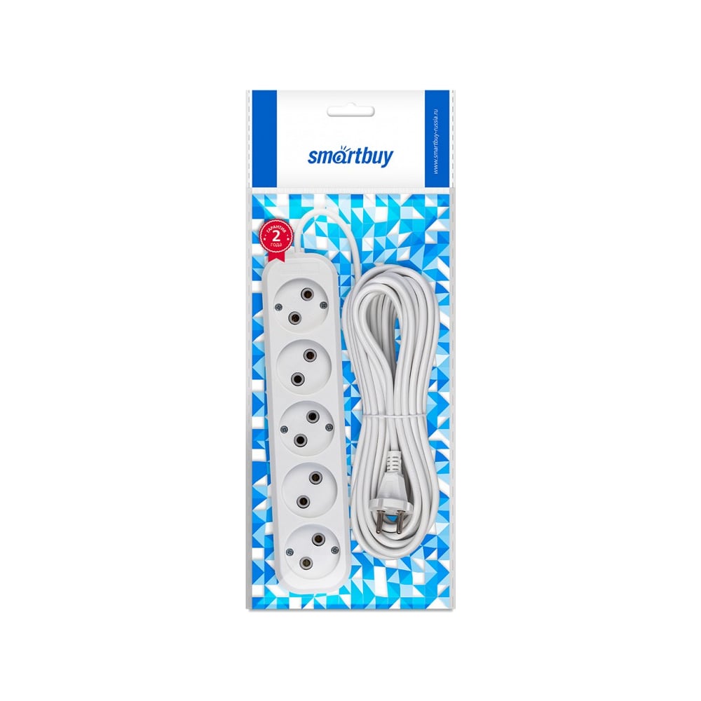 Изображение товара Удлинитель Smartbuy 5 гнезд 7 метров 16А с заземлением