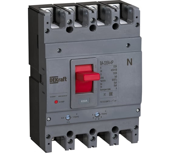 Изображение товара Силовой автоматический выключатель Dekraft 4P 630A 50кА ВА-335А 28139DEK