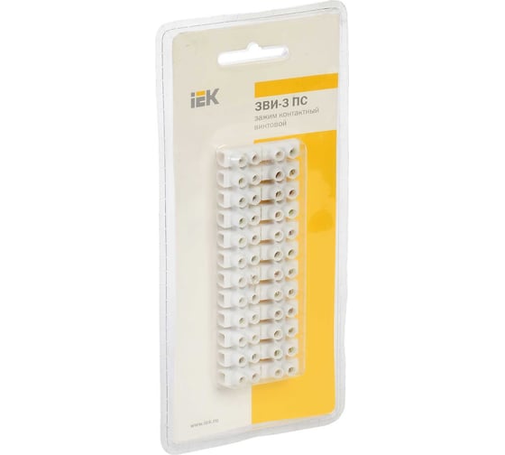 Изображение товара Зажим винтовой IEK ЗВИ-3 н/г 1,0-2,5мм2 (2шт/блистер) UZV4-003-04-2