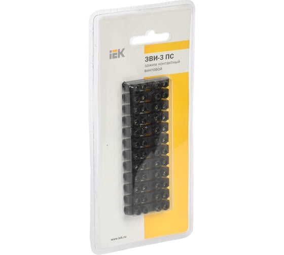 Изображение товара Зажим винтовой IEK ЗВИ-3 н/г 1,0-2,5мм2 (2шт/блистер) черные UZV5-003-04-2