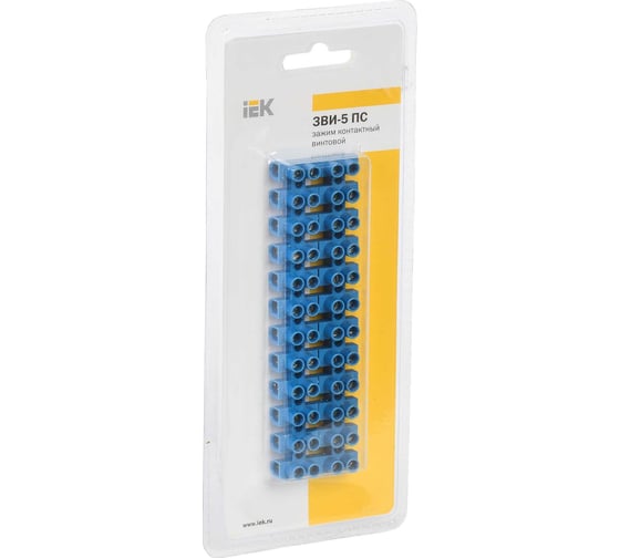 Изображение товара Зажим винтовой IEK ЗВИ-5 н/г 1,5-4,0мм2 (2шт/блистер) синие UZV6-005-04-2