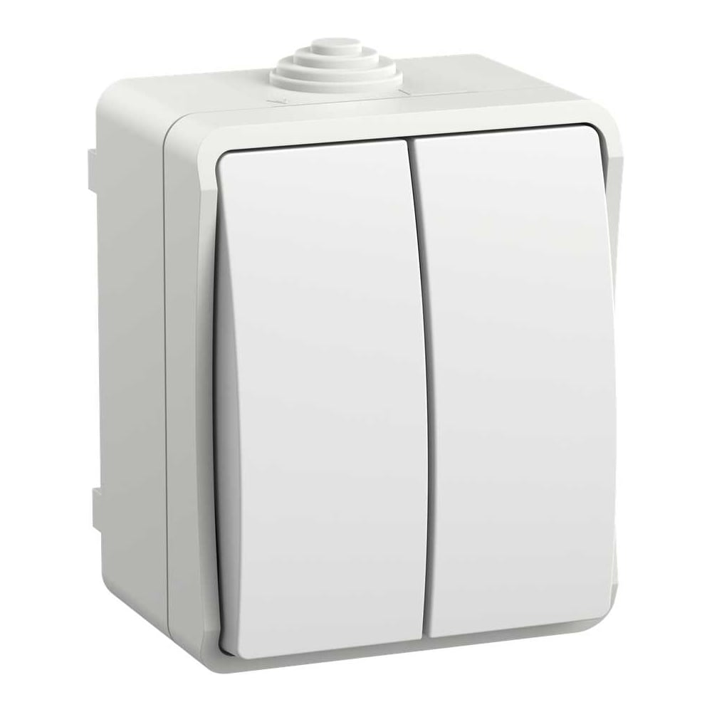 Изображение товара Выключатель IEK FORS 2-кл. IP54 белый для освещения, монтаж накладной