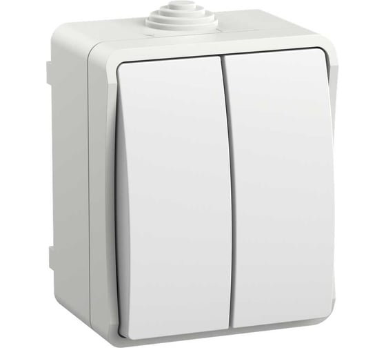 Изображение товара Выключатель IEK FORS 2-кл. о/у IP54 ВС20-2-0-ФБ бел. EVS20-K01-10-54-DC