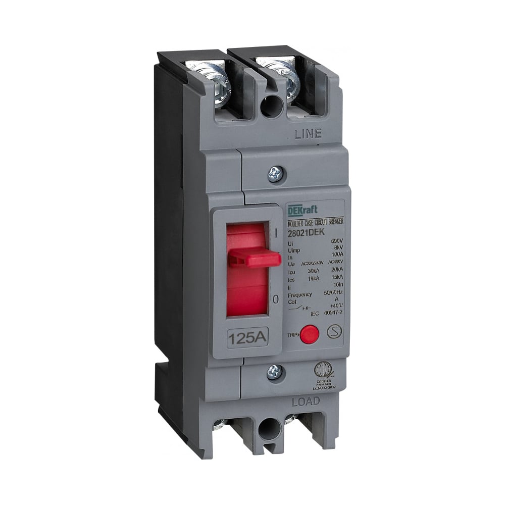 Изображение товара Силовой автоматический выключатель Dekraft 2P 125A 20кА ВА-301