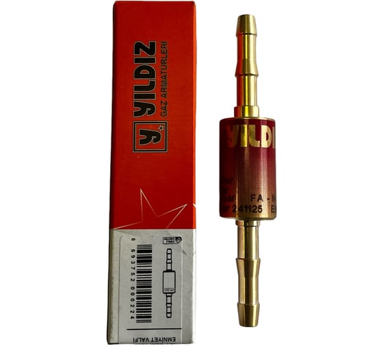 Изображение товара Клапан обратный в разрыв рукава YILDIZ ф 6,3 мм, горючие газы GAZ 1018