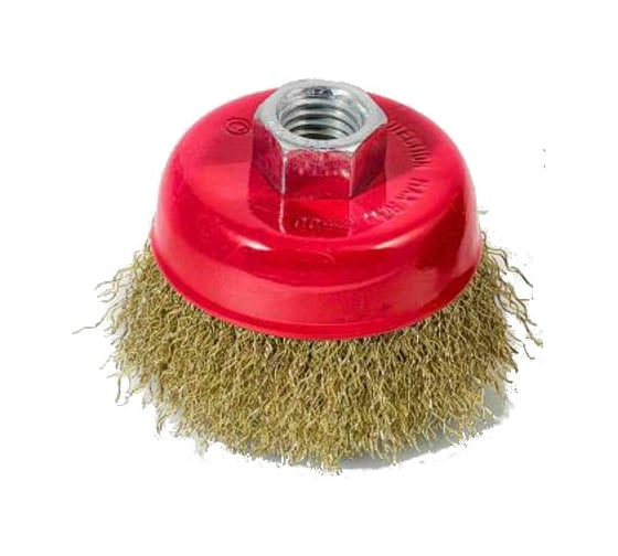 Изображение товара Щётка-крацовка латунированная (75 мм; M14; мягкая) для УШМ Orientcraft OCCBAGM175300