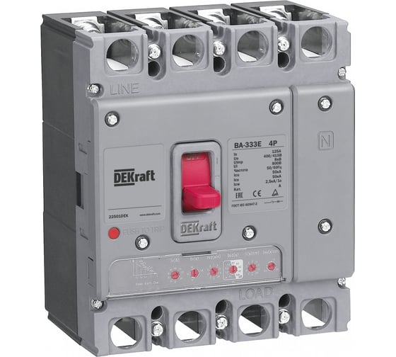 Изображение товара Силовой автоматический выключатель Dekraft с электронным расцепителем 4P 32А 50кА ВА-333E 22494DEK