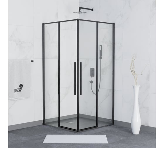 Изображение товара Душевой уголок RGW 100*100*195 SV-31-B, квадрат, черный, прозрачное стекло 6 мм, Easy Clean 32323100-14