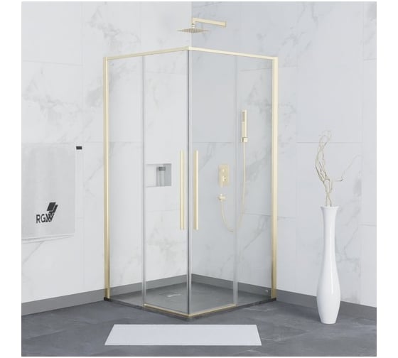 Изображение товара Душевой уголок RGW 100*100*195 SV-31-G, квадрат, золото, прозрачное стекло 6 мм, Easy Clean 32323100-16