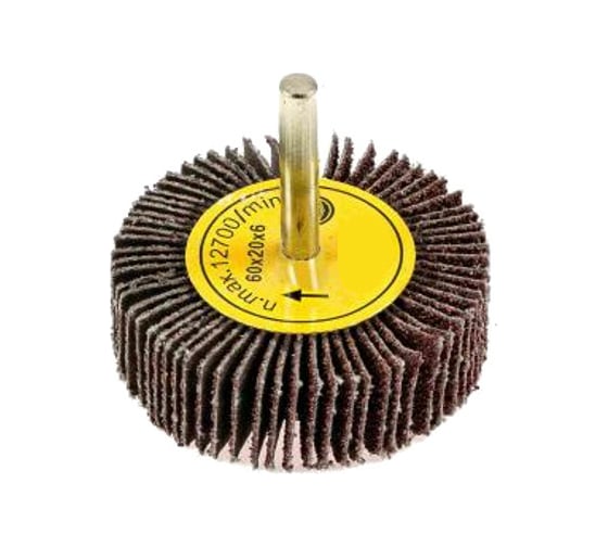 Изображение товара Головка-щётка лепестковая на шпильке (60x20x6 мм; P100) Orientcraft OCFW60206100