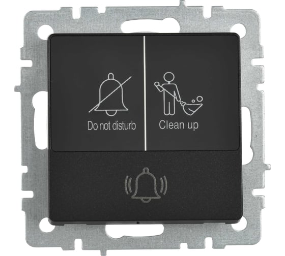 Изображение товара Кнопка звонка с индикацией для отелей IEK BRITE 10А ВС10-1-9-БрЧ черн. BR-V14-2-10-K02