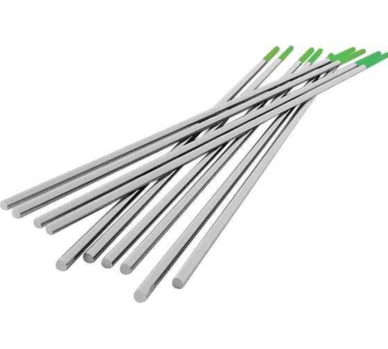 Изображение товара Электроды неплавящиеся вольфрамовые Svarcity WP (10шт, 3.2х175мм), зеленый электродыWP/3,2/175мм