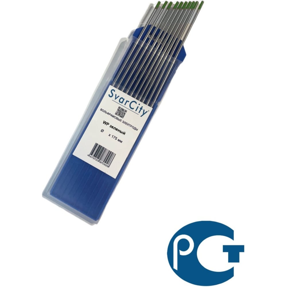 Изображение товара Электроды неплавящиеся вольфрамовые WP 2.4х175мм зеленый, упаковка 20 шт