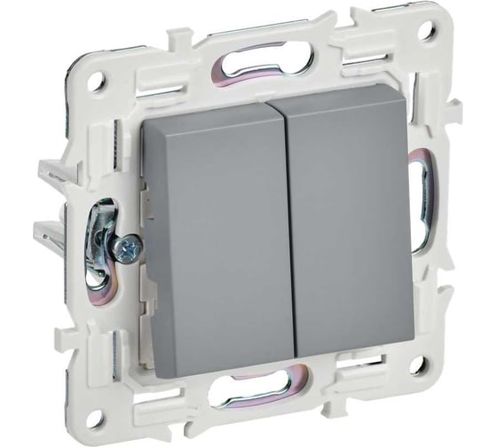 Изображение товара Выключатель IEK SKANDY 2-кл. перекр., 10А, SK-V06Gr, серый SK-V23-0-10-K03