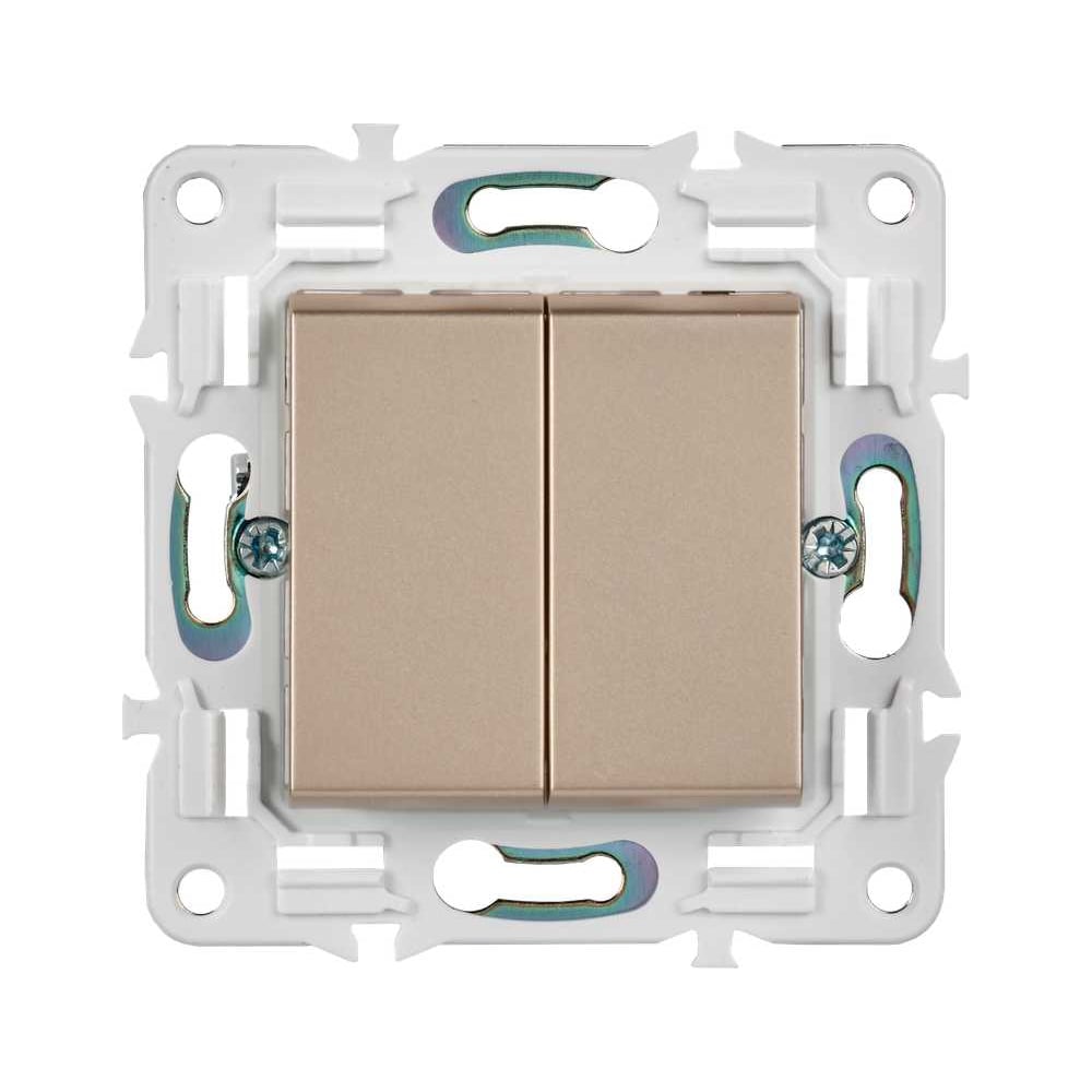 Изображение товара Выключатель IEK SKANDY 2-кл. перекр., 10А SK-V06Sa, песочный SK-V23-0-10-K98