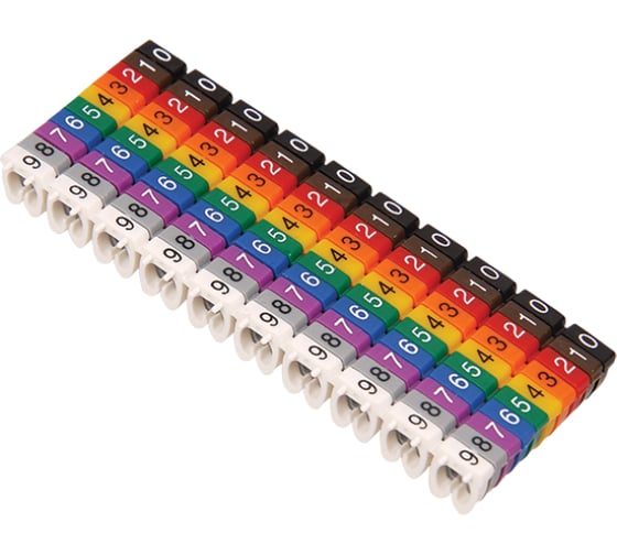 Изображение товара Маркер IEK МКН комплект цифр 0-9 6мм2 (100шт/упак) UMK06-02-09